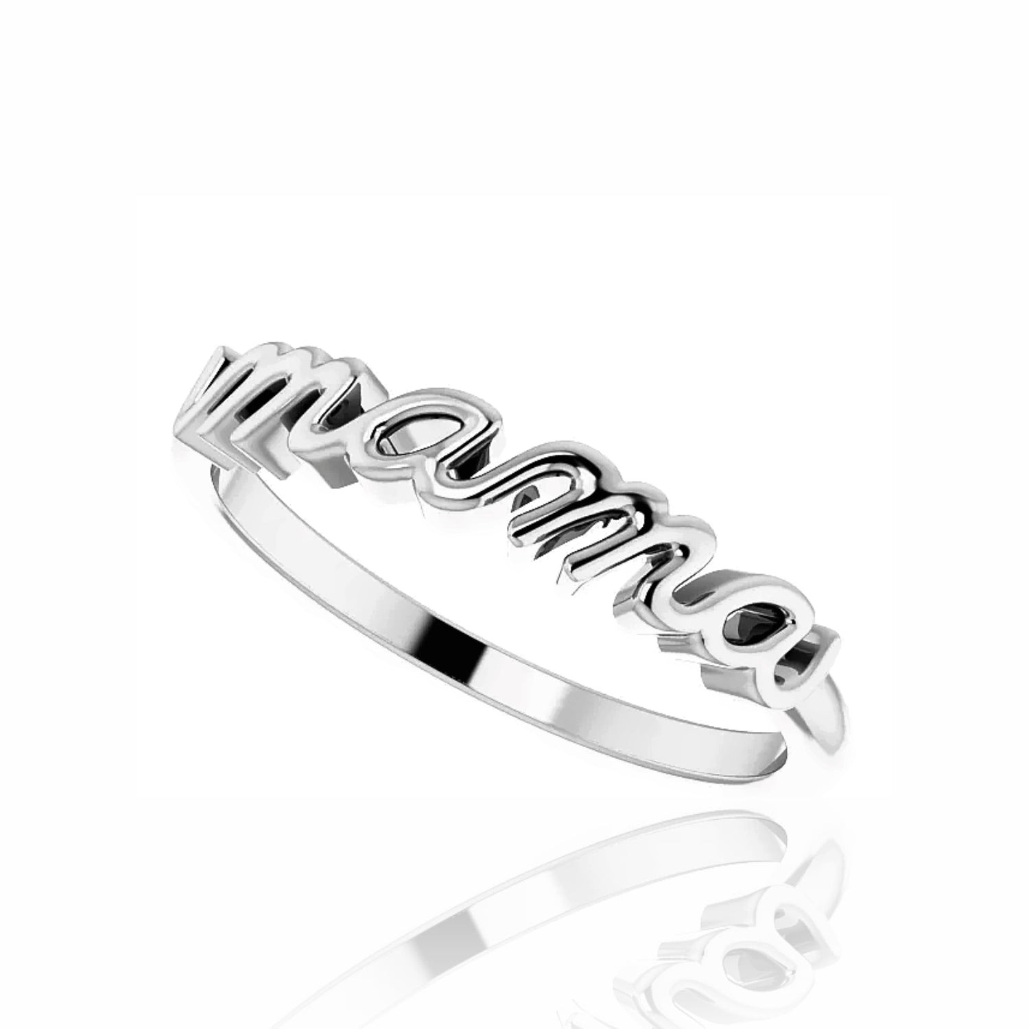 Just for Mama Cursive Lettered Ring