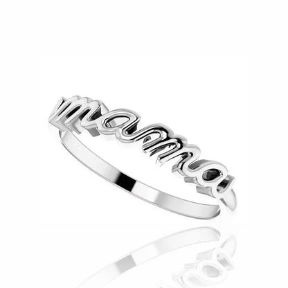 Just for Mama Cursive Lettered Ring