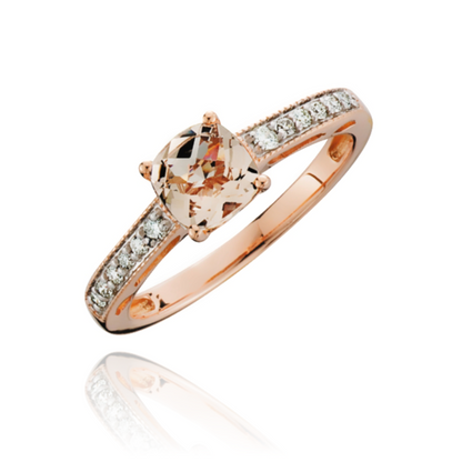 Heartfelt Blush Morganite Diamond Ring