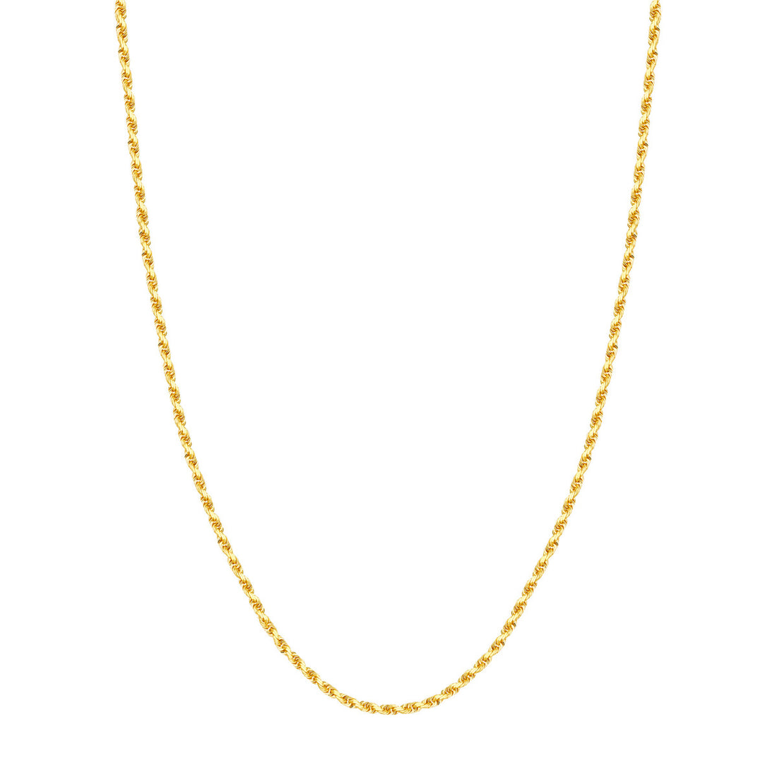 22&quot; 10K Yellow D/C Rope Chain