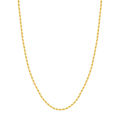 22&quot; 10K Yellow D/C Rope Chain