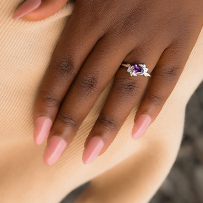 Precious Blossom Amethyst Ring in Silver