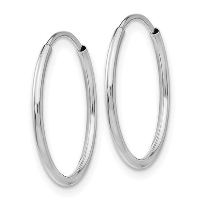 Dainty 20mm Endless 14k White Gold Hoops