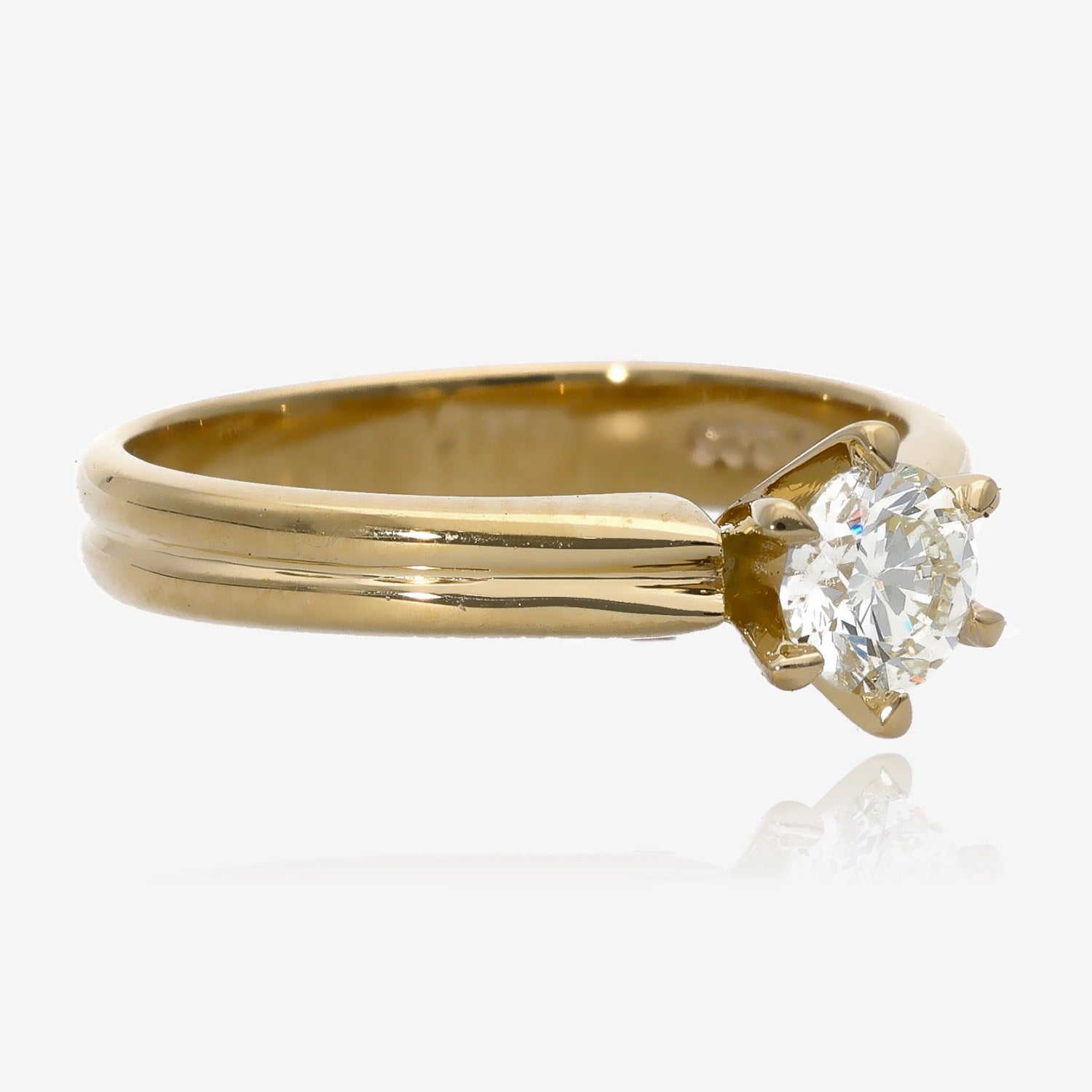 0.51ct Double Band Engagement ring in 18k Yellow Gold