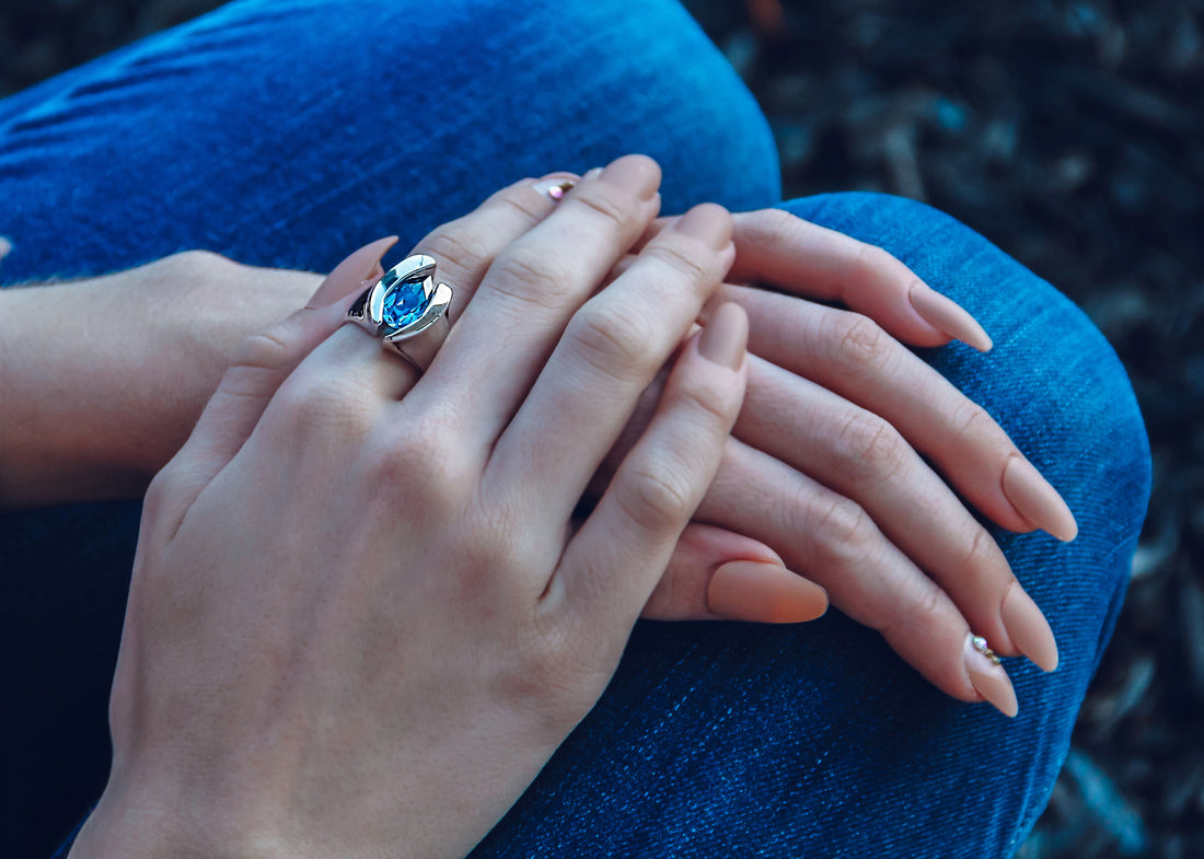3.4ct Pear Shp London Blue Topaz Silver Ring, Quotations