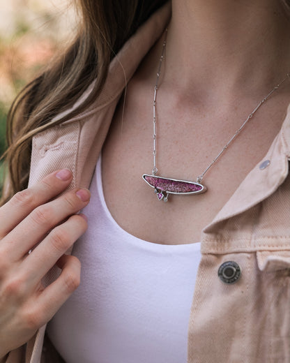 Frosted Dawn Pink Drusy Necklace