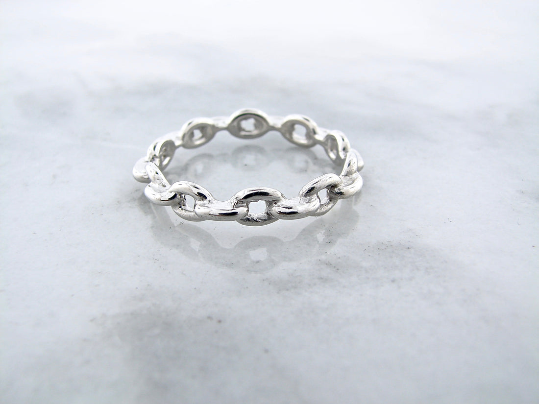 Silver Ring, Chain Link Band