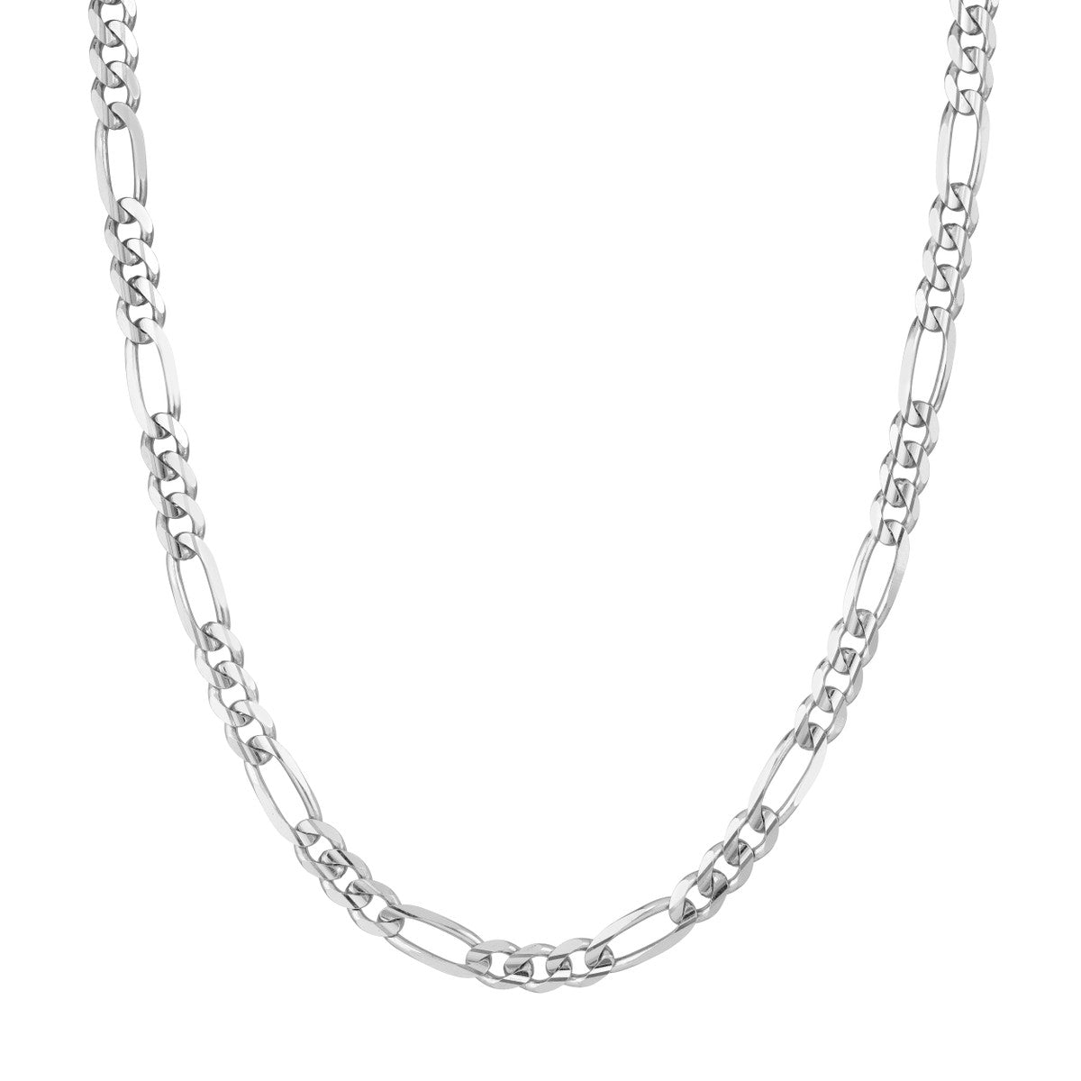 24&quot; 6.75mm Rhodium Plated Sterling Silver Men&