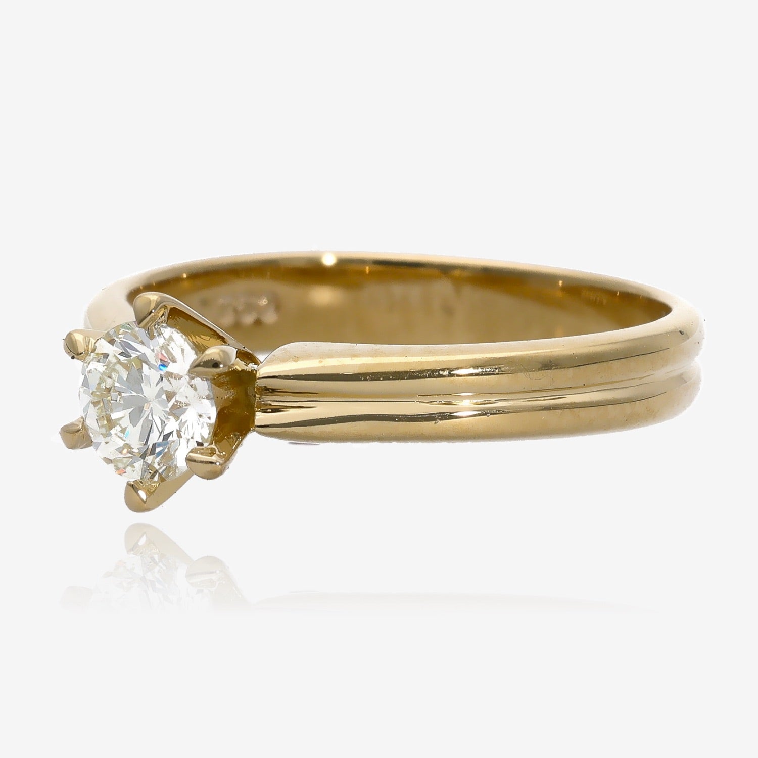 0.51ct Double Band Engagement ring in 18k Yellow Gold