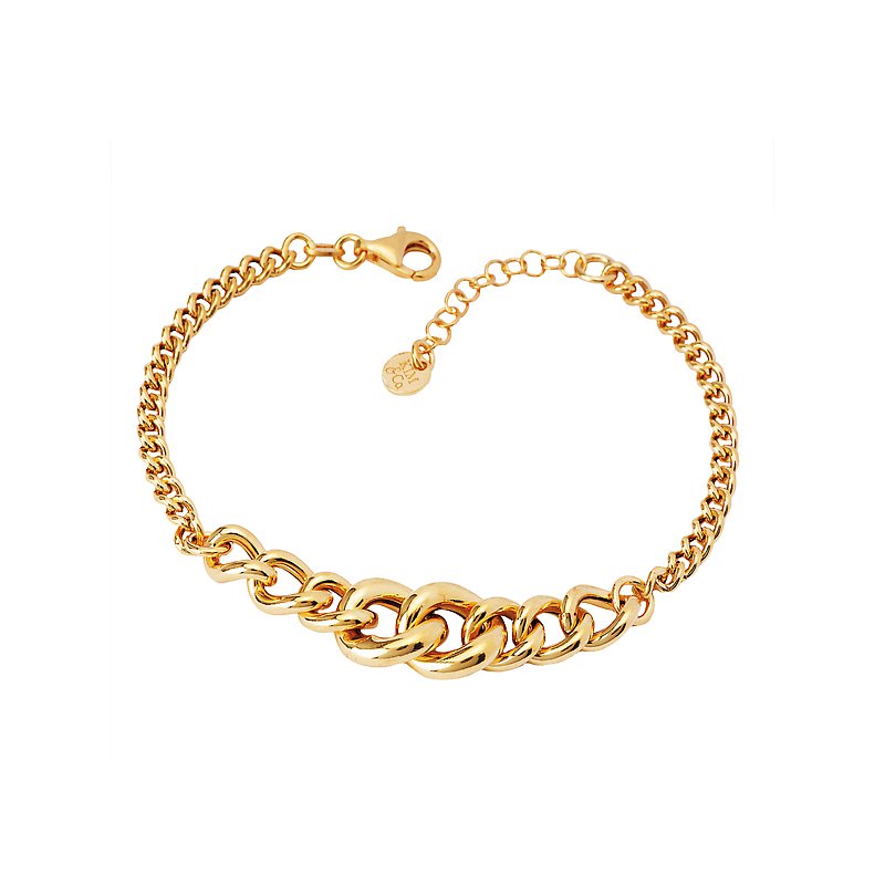 Gold Plated Sterling Graduated Cuban Link Bracelet