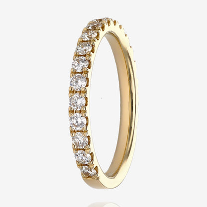 Yellow Gold Natural Diamond Line Band