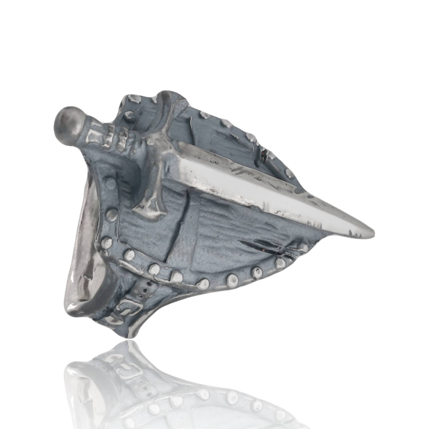 Battle Ready Shield Ring with Sword