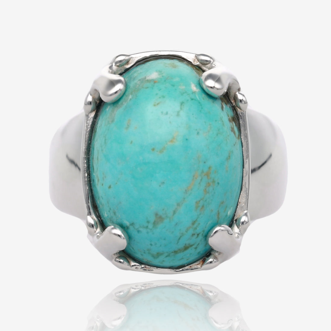 Taos Sky Turquoise in Tapered Silver Band