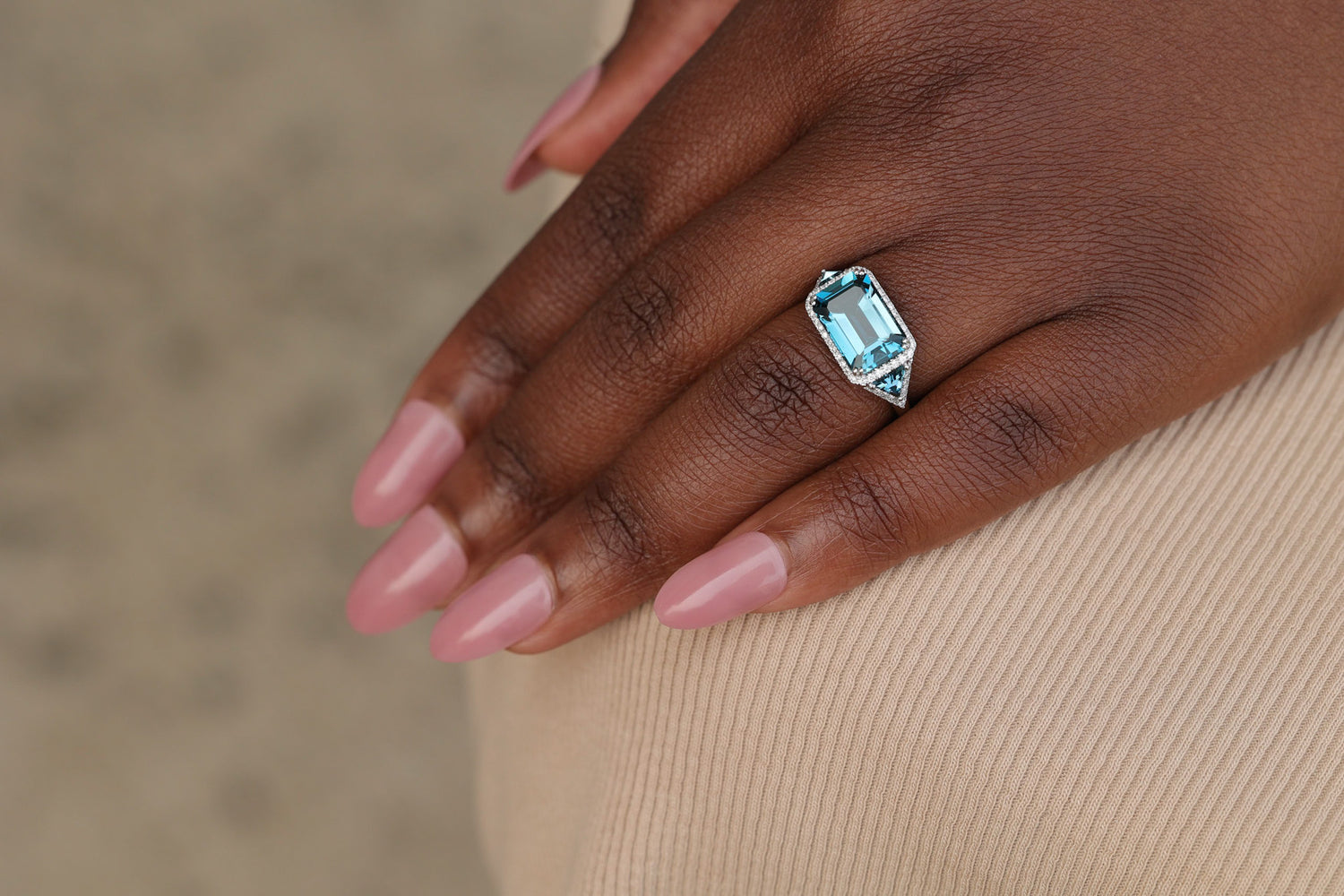 Luxe London Blue Topaz Ring
