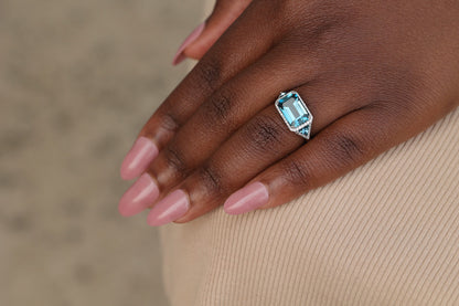 Luxe London Blue Topaz Ring