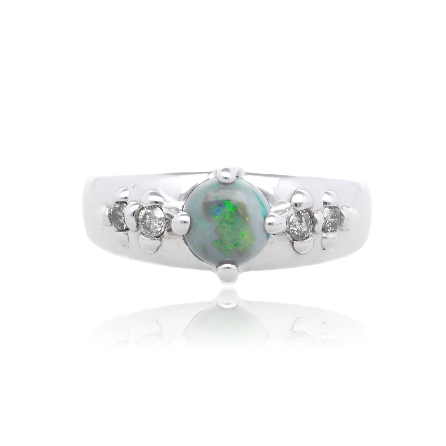 Harbor Lights Opal and Gray Diamond ring