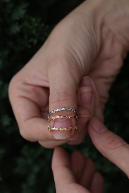 Rose Gold Ring, Twig Band