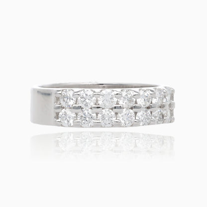 Sustainable White Double Diamond Band