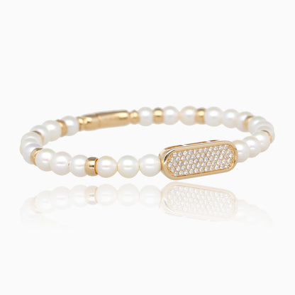Pearl Glow Pave Flex Bangle