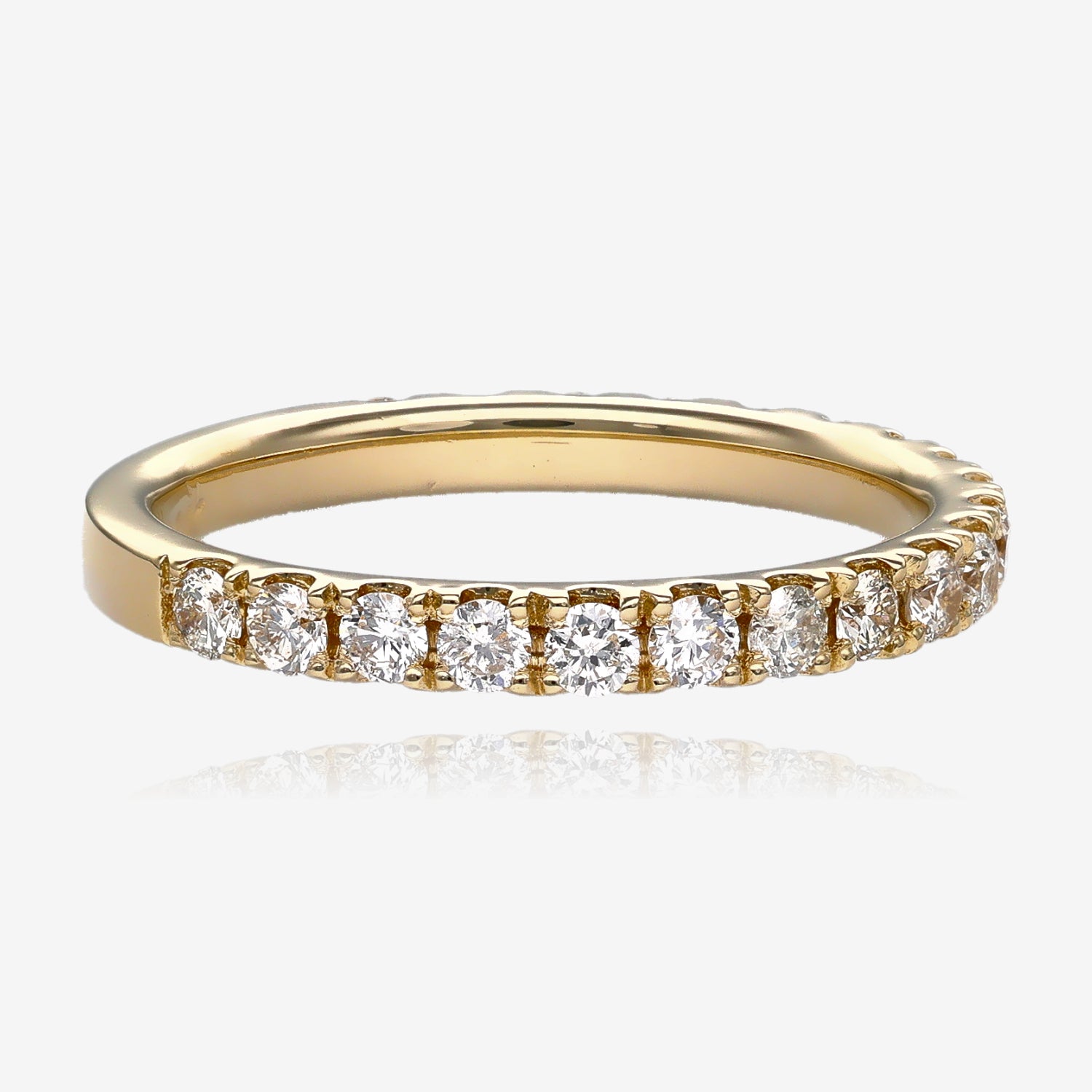 Yellow Gold Natural Diamond Line Band