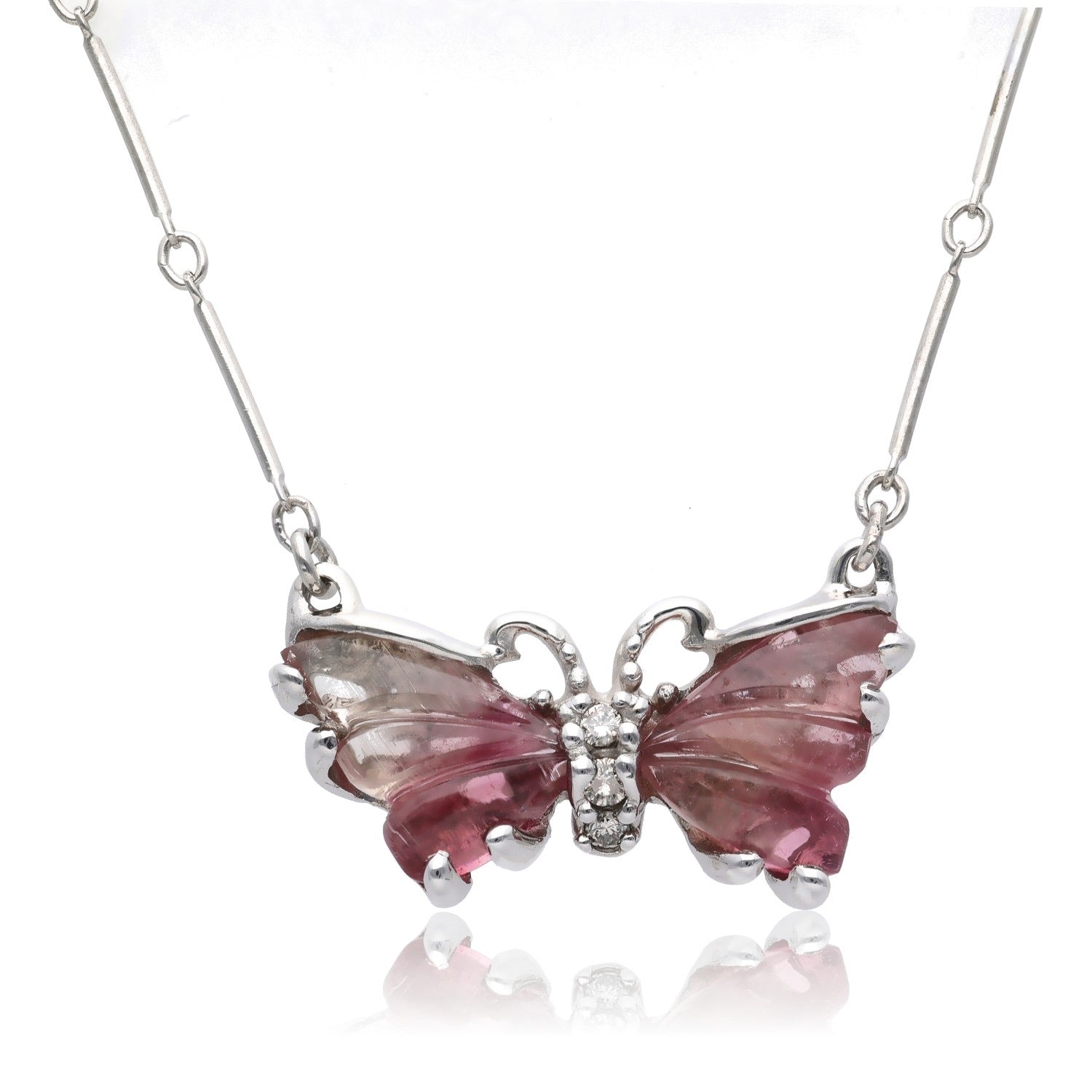 Picture Perfect Pink Butterfly Necklace