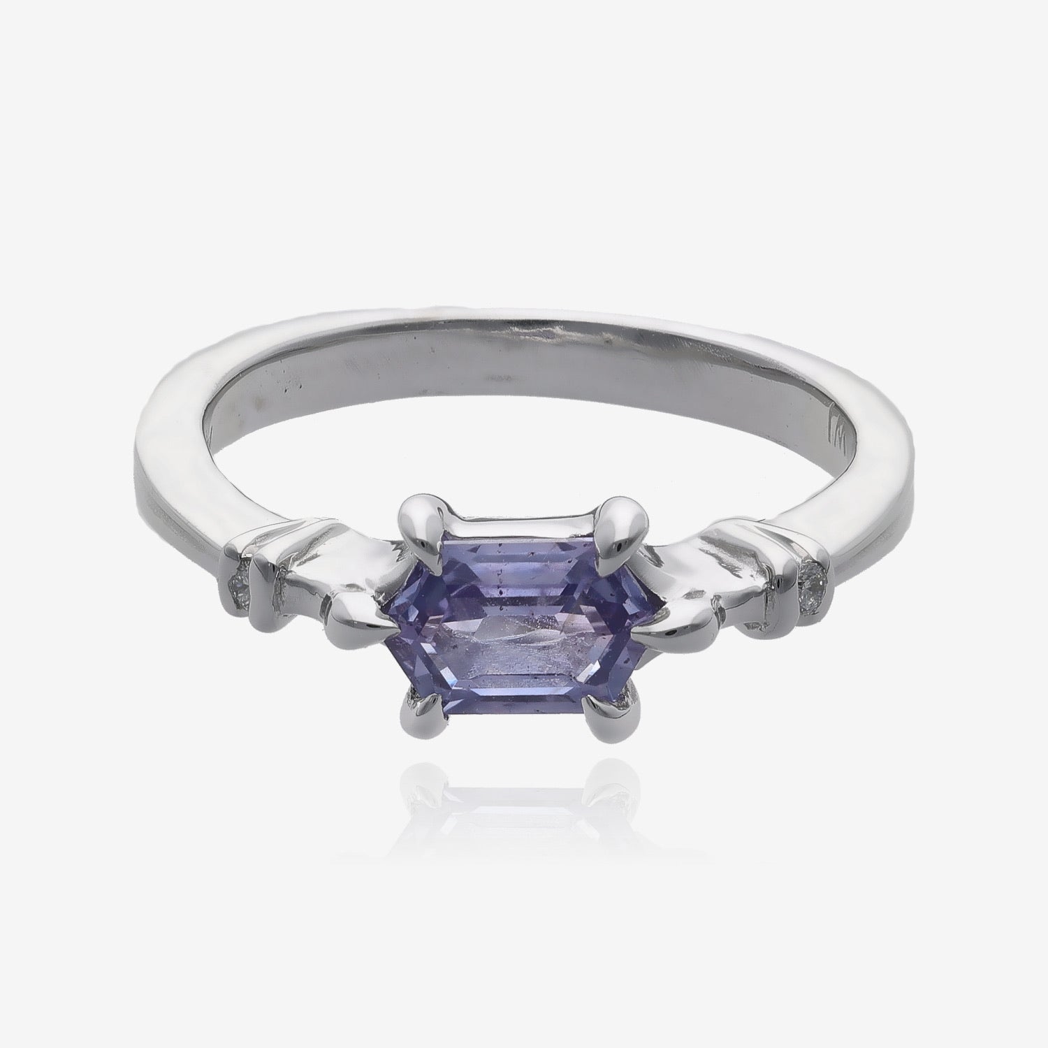 Ceylon Sapphire Gatsby Ring in White Gold