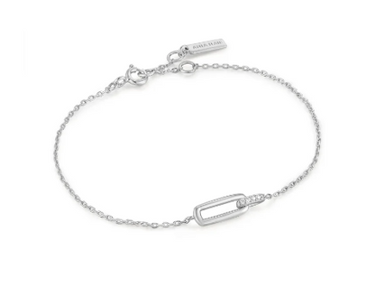 White Glam Interlock Bracelet