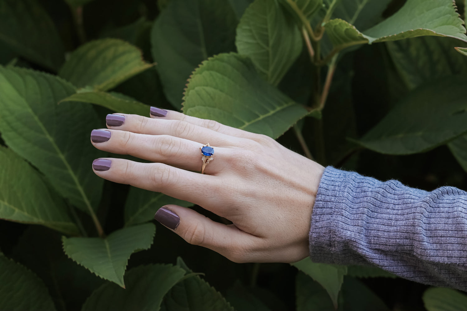 Sweet Summer Blues Sapphire Ring in 14k Yellow Gold