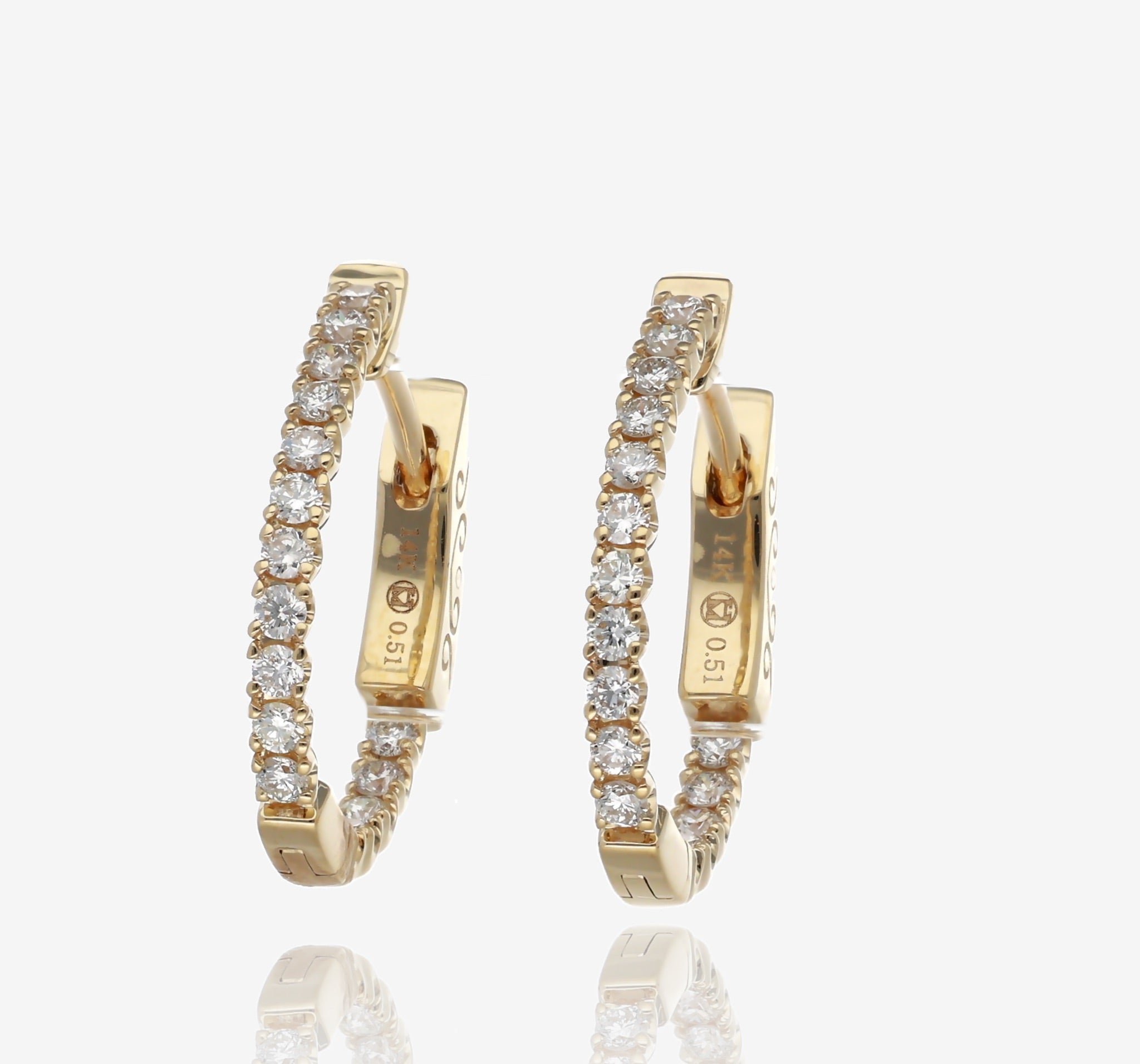 Classic Radiance Diamond Hoops in 14K Yellow Gold