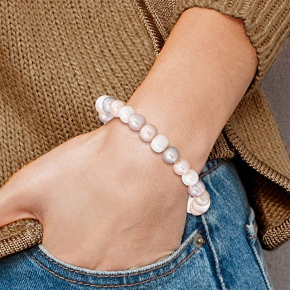 Playful FWC Pearl Stretch Bracelet Grey