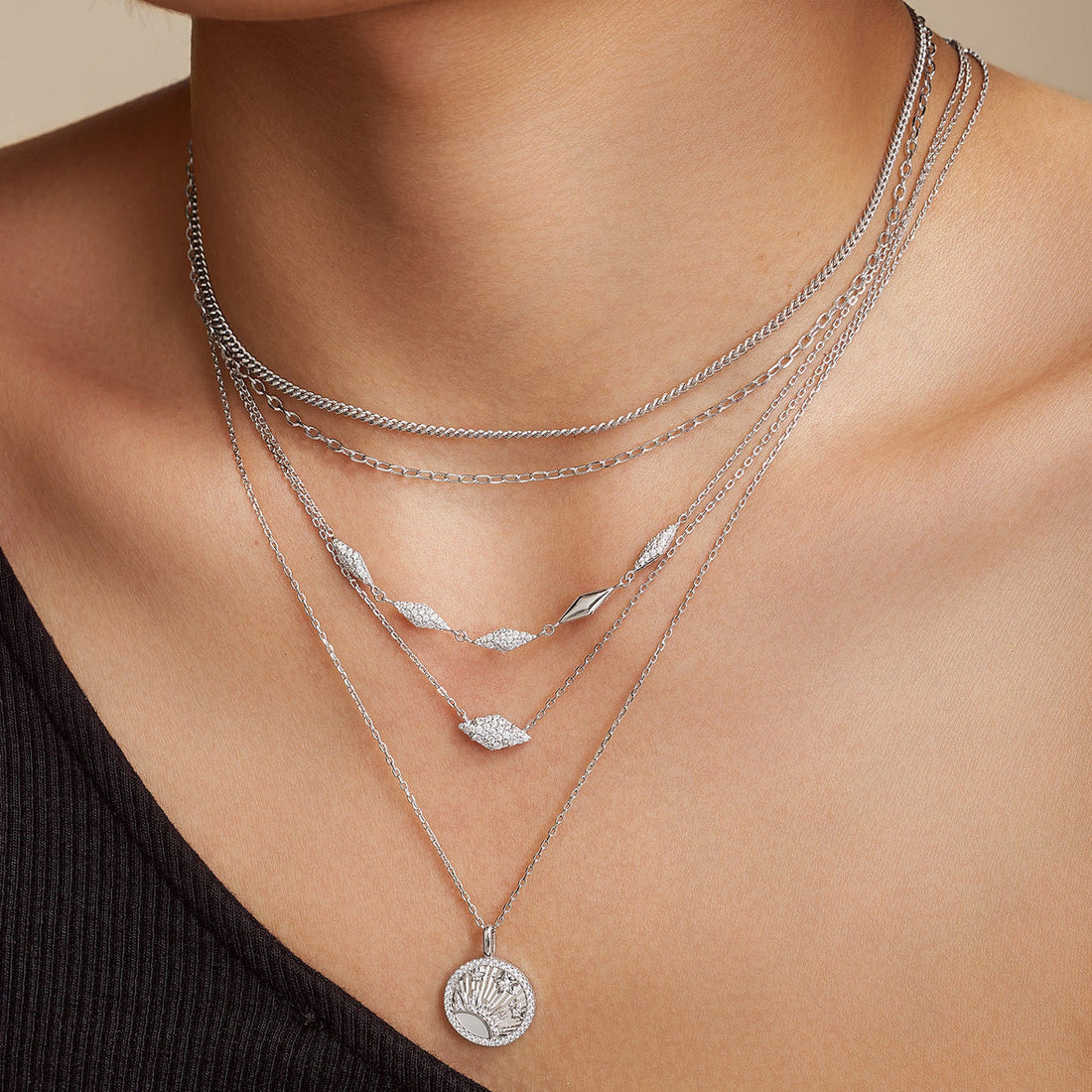 Silver Pavé Sparkle Necklace