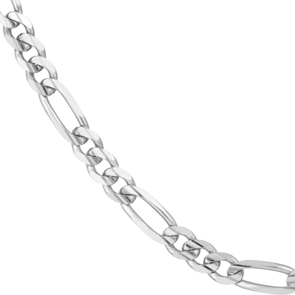 24&quot; 6.75mm Rhodium Plated Sterling Silver Men&