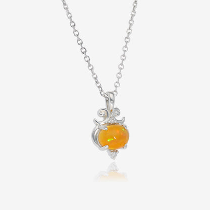 Whimsy Golden Opal Silver Pendant