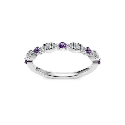 Stacking Gems White Gold Band