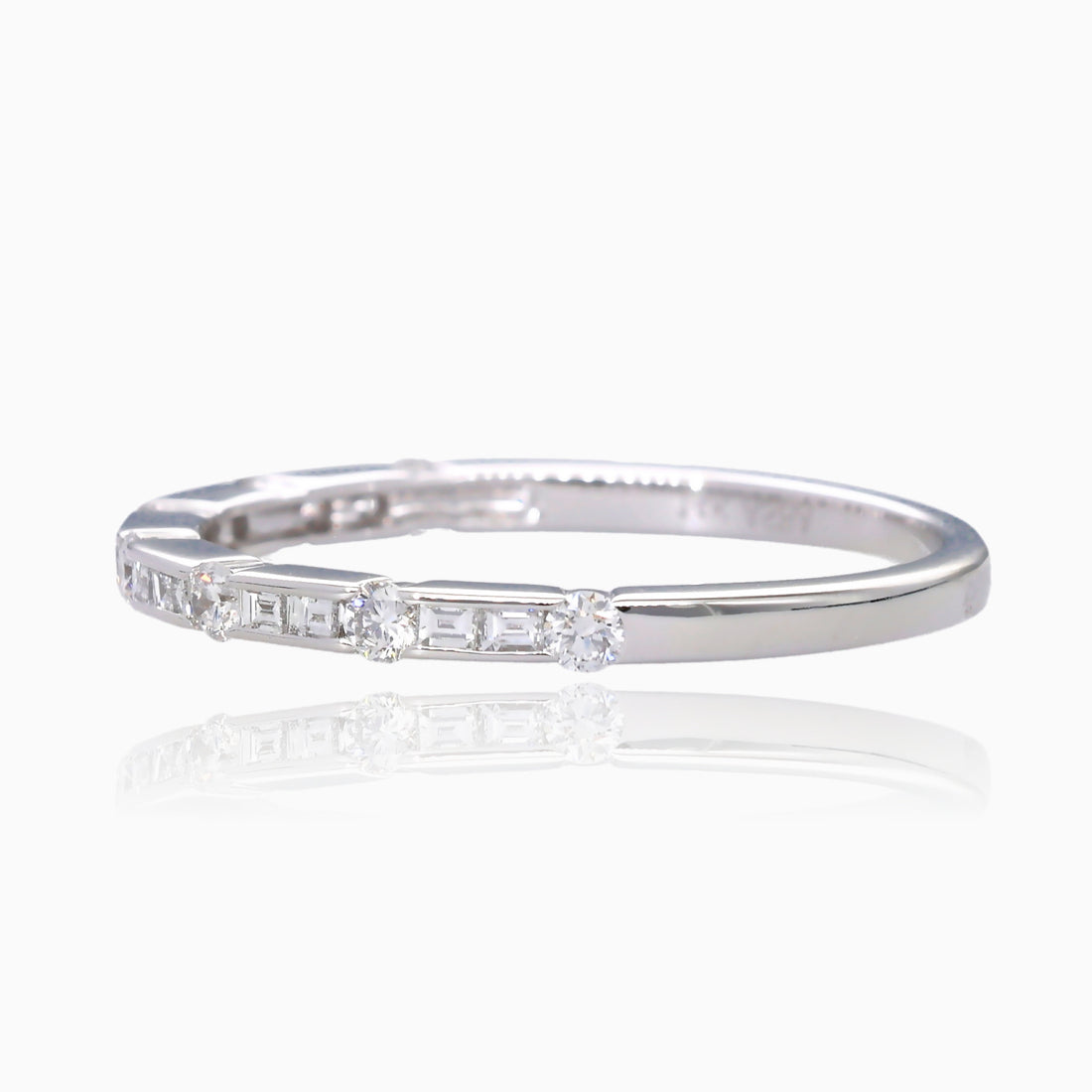 Flashing Lights White Gold Diamond Baguette Band
