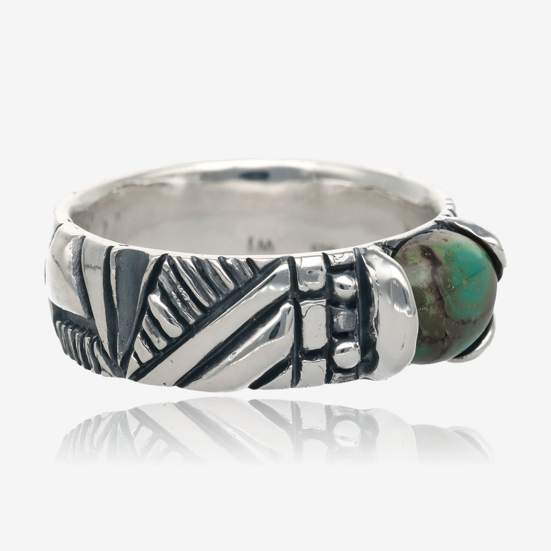 Men’s Turquoise Southwest Band Antiqued Silver