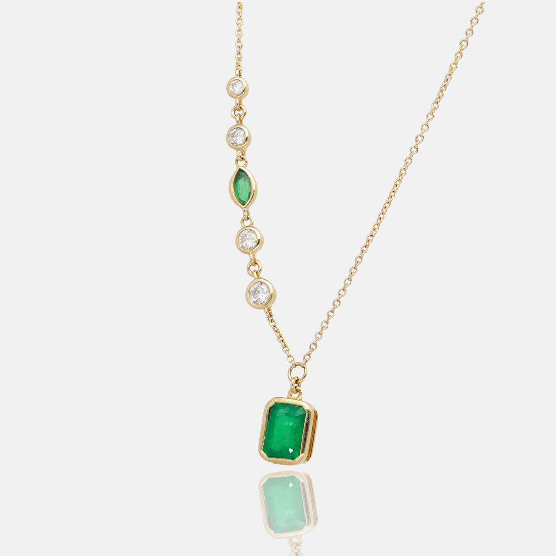 Emerald Afterglow Diamond Necklace