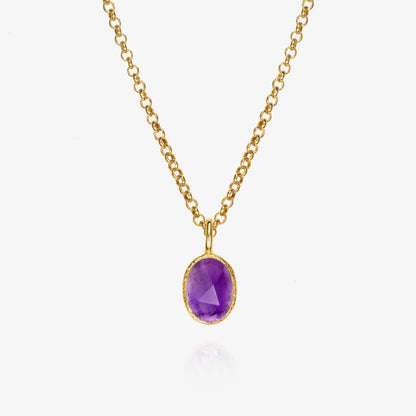 Zen Organic Natural Oval Birthstone Necklace