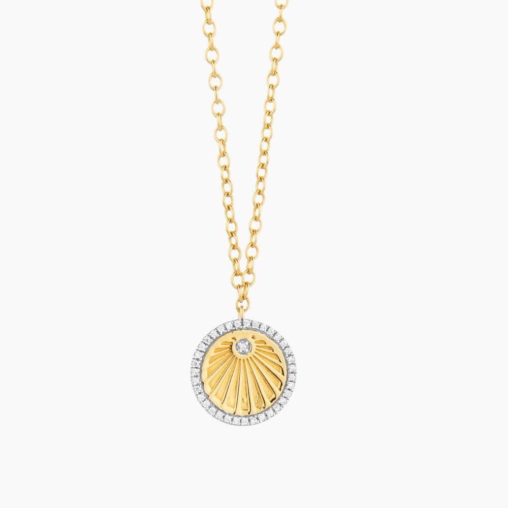 Radiant Yellow Sun Pendant Necklace