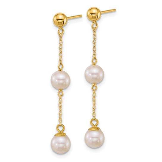 Golden Pearl Pure Elegance Dangle Earrings