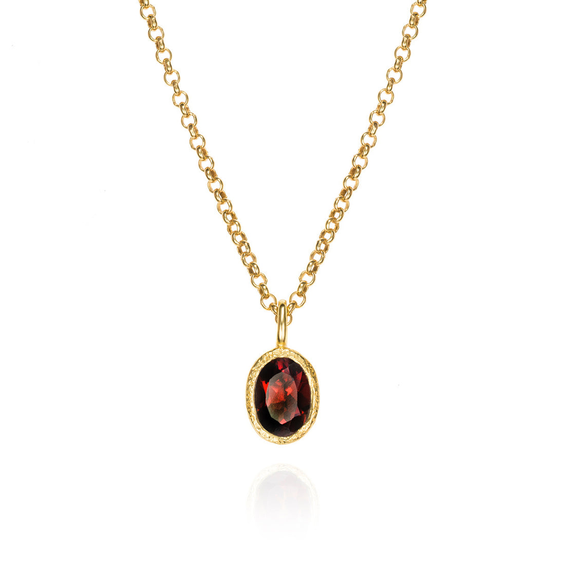 Zen Organic Natural Oval Birthstone Necklace