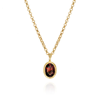 Zen Organic Natural Oval Birthstone Necklace