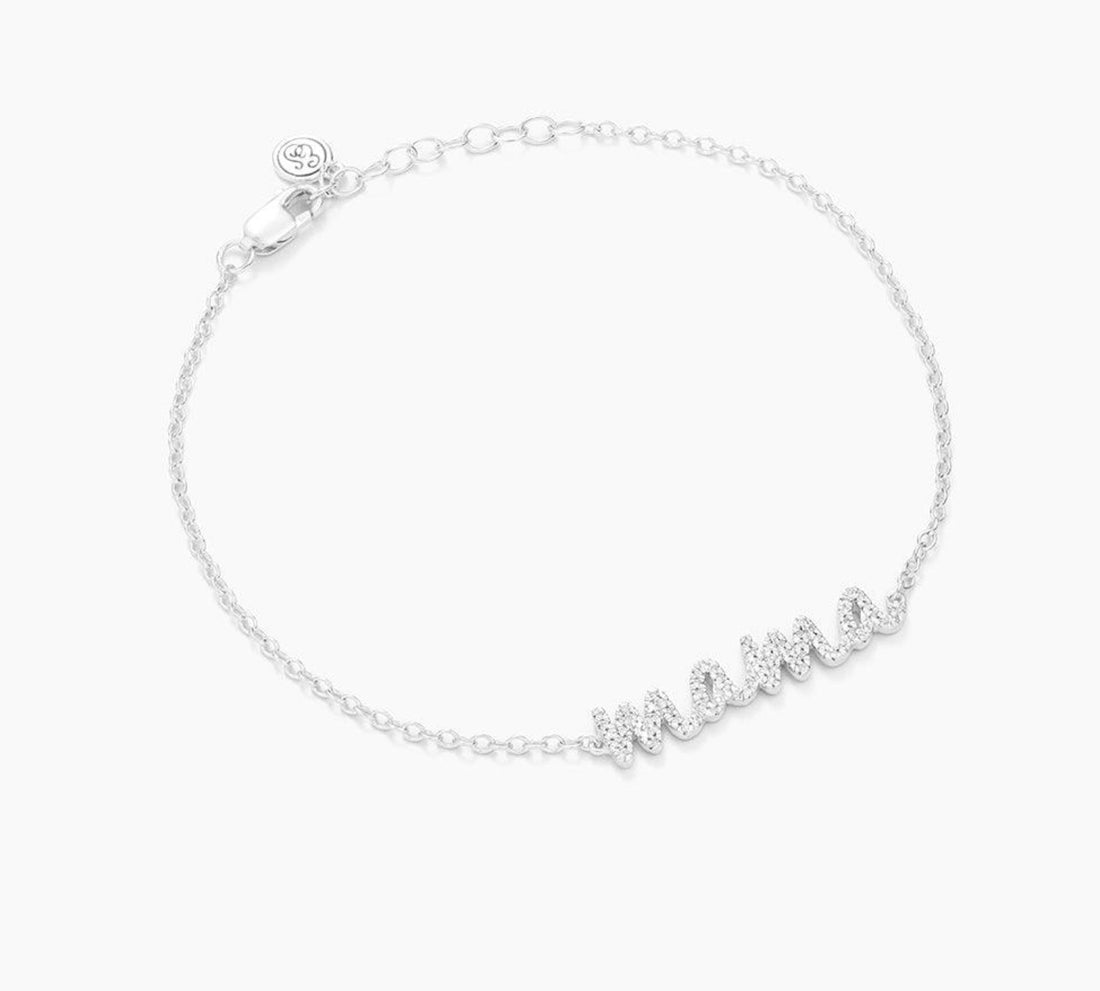 Silver Rockstar Mama Chain Bracelet