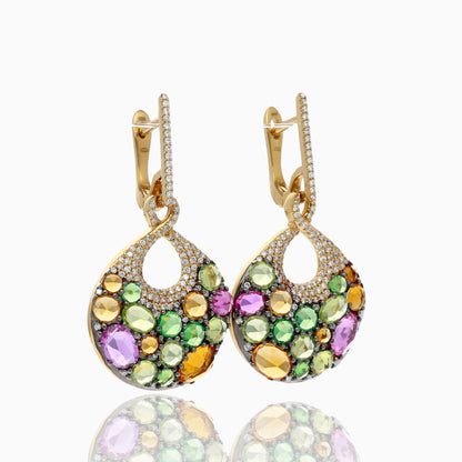 Enchanted Garden Rose Cut Dangle Earrings