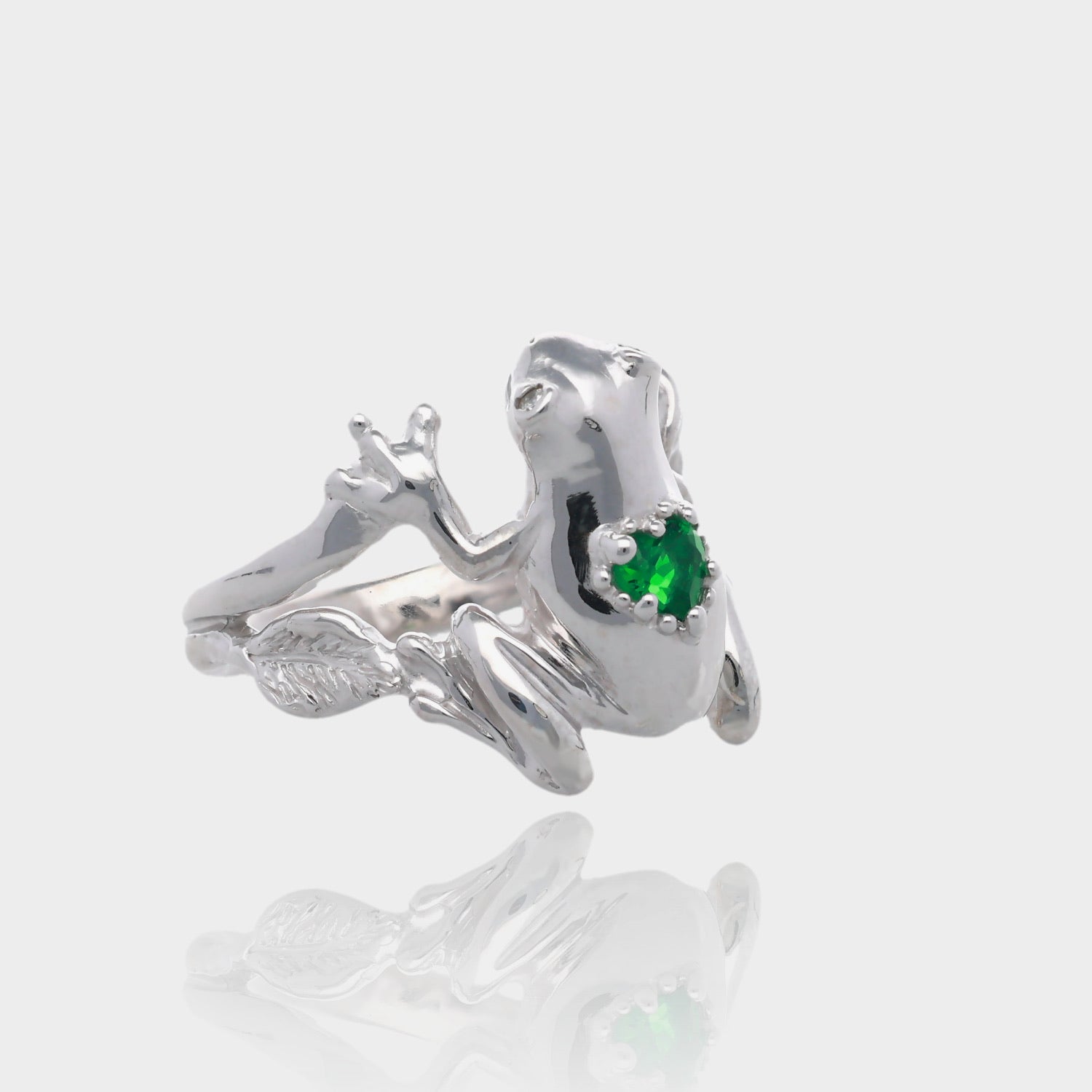 Must Love Frogs Green Garnet Ring