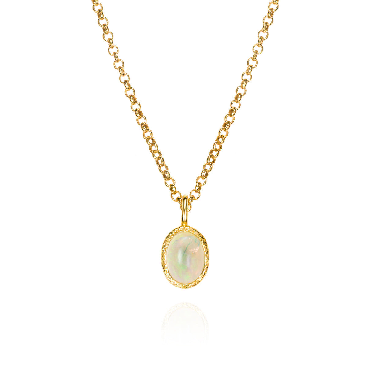 Zen Organic Natural Oval Birthstone Necklace