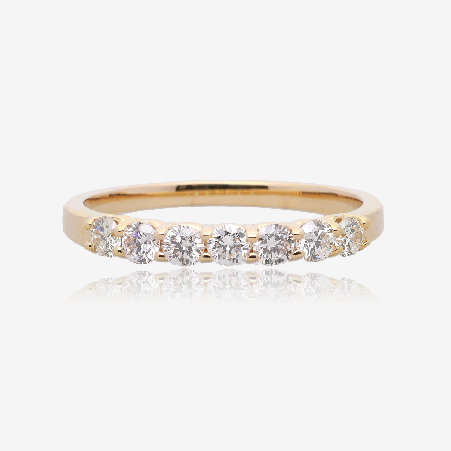 1/2ct Seven Stone Natural  Diamond Band in 14K Yellow Gold