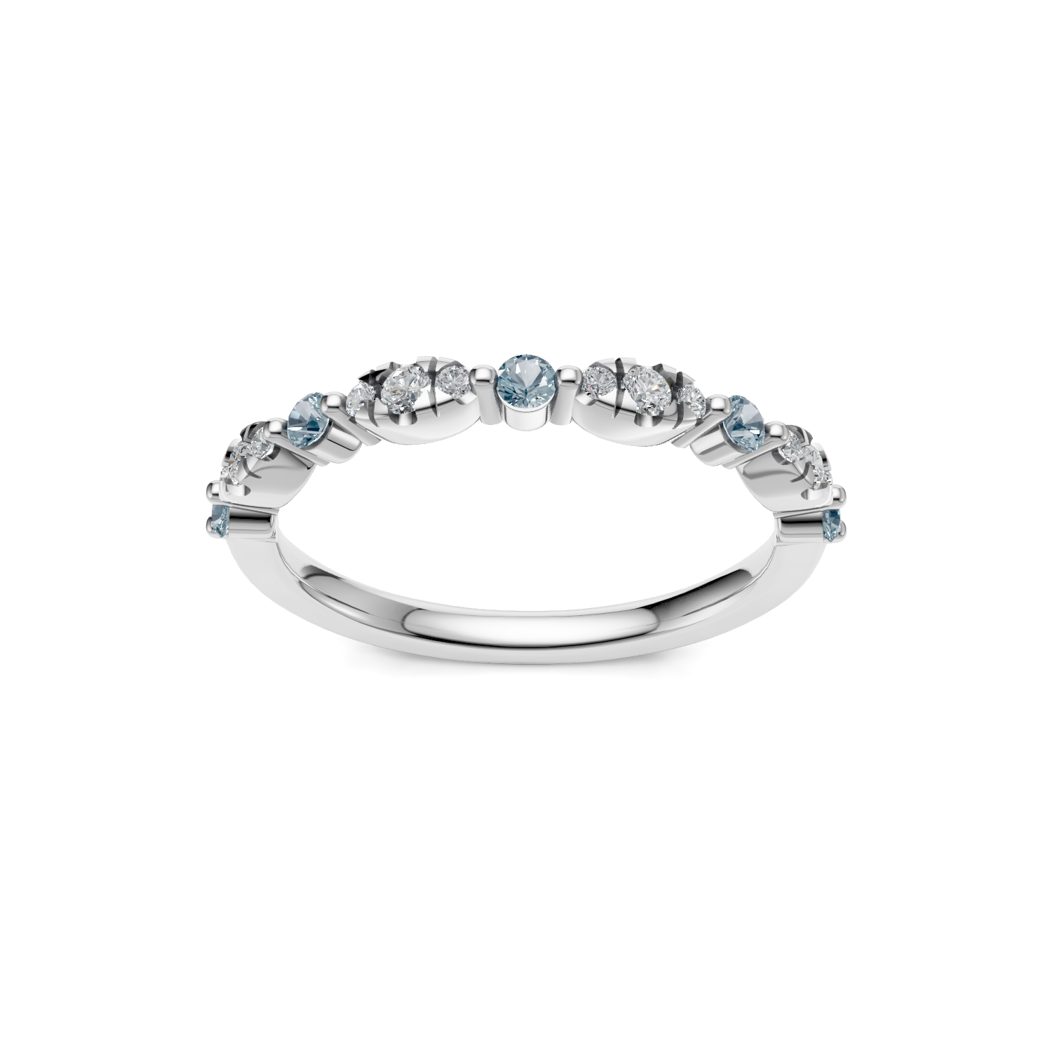 Stacking Gems White Gold Band