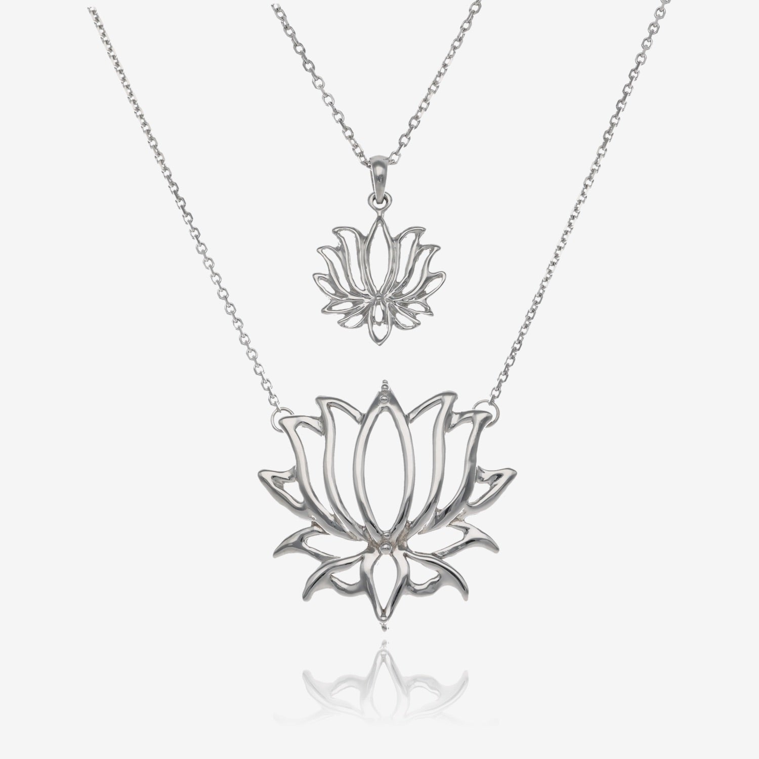 Petite Lotus Pendant in Silver