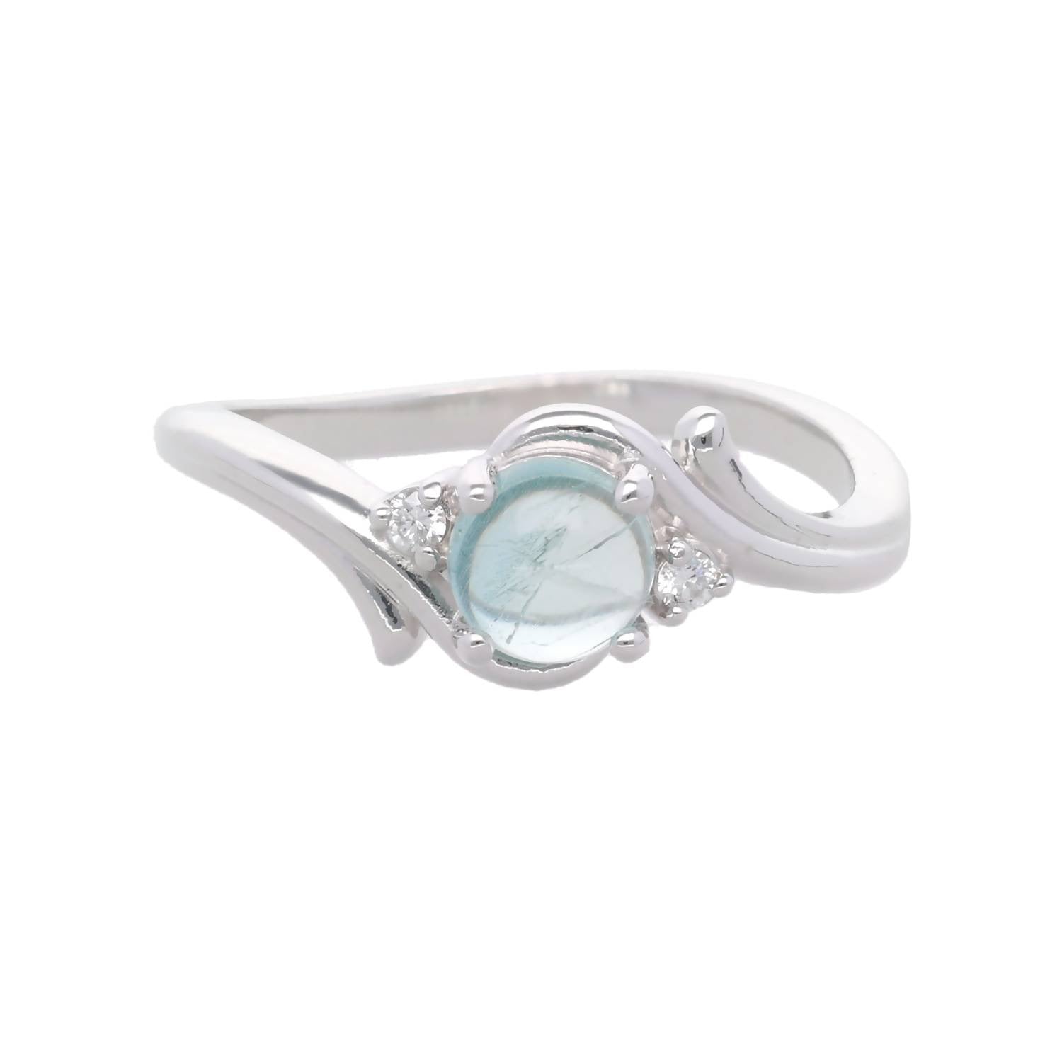 Sweetheart Aquamarine Silver Ring